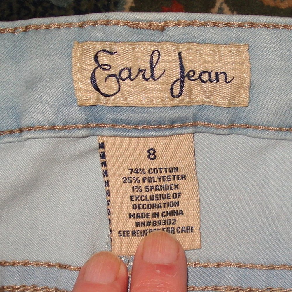 Earl Jeans Washed Blue Stretchy Jeans Size 8 - Picture 3 of 6